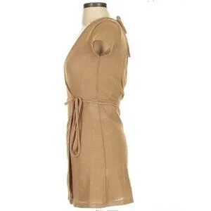 Princess Polly | Dresses | Princess Polly Camel Knit Wrap Mini Dress |  Poshmark